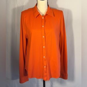 LAUREN Ralph Lauren 100% Cotton Orange Long Sleeve Button Down Shirt RLL